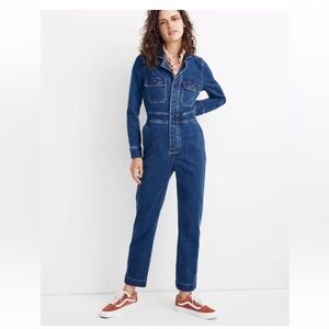 Madewell Denim Slim Coverall Jumpsuit in Stanwick Wash